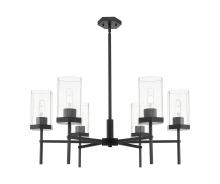 Innovations Lighting 463-6CR-BK-G463-8CL - Blakeley - 6 Light - 32 inch - Matte Black - Chandelier
