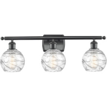 Innovations Lighting 516-3W-BK-G1213-6 - Athens Deco Swirl - 3 Light - 26 inch - Matte Black - Bath Vanity Light