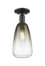 Innovations Lighting 716-1C-BK-G480-6SL - Brookhaven Almond - 1 Light - 6 inch - Matte Black - Semi-Flush Mount