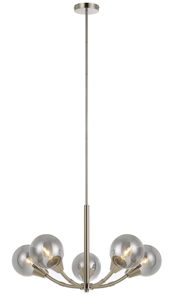 40W X 5 Spencer Metal 5 Light Chandelier With Glass Shade
