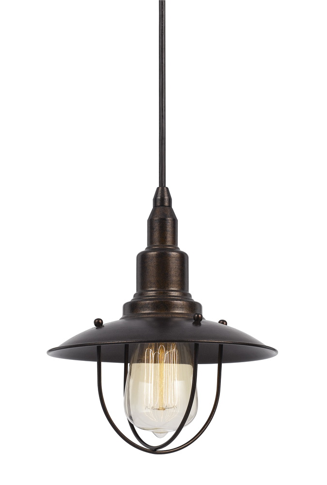 8.88" Tall Metal Pendant In Rust
