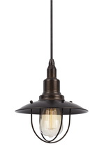 CAL Lighting UP-1113-6-RU - 8.88" Tall Metal Pendant In Rust