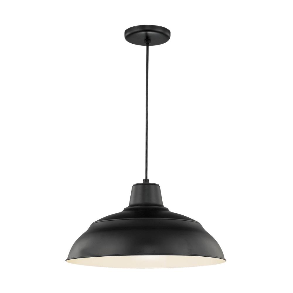 R Series 1-Light Cord Hung Warehouse Satin Black