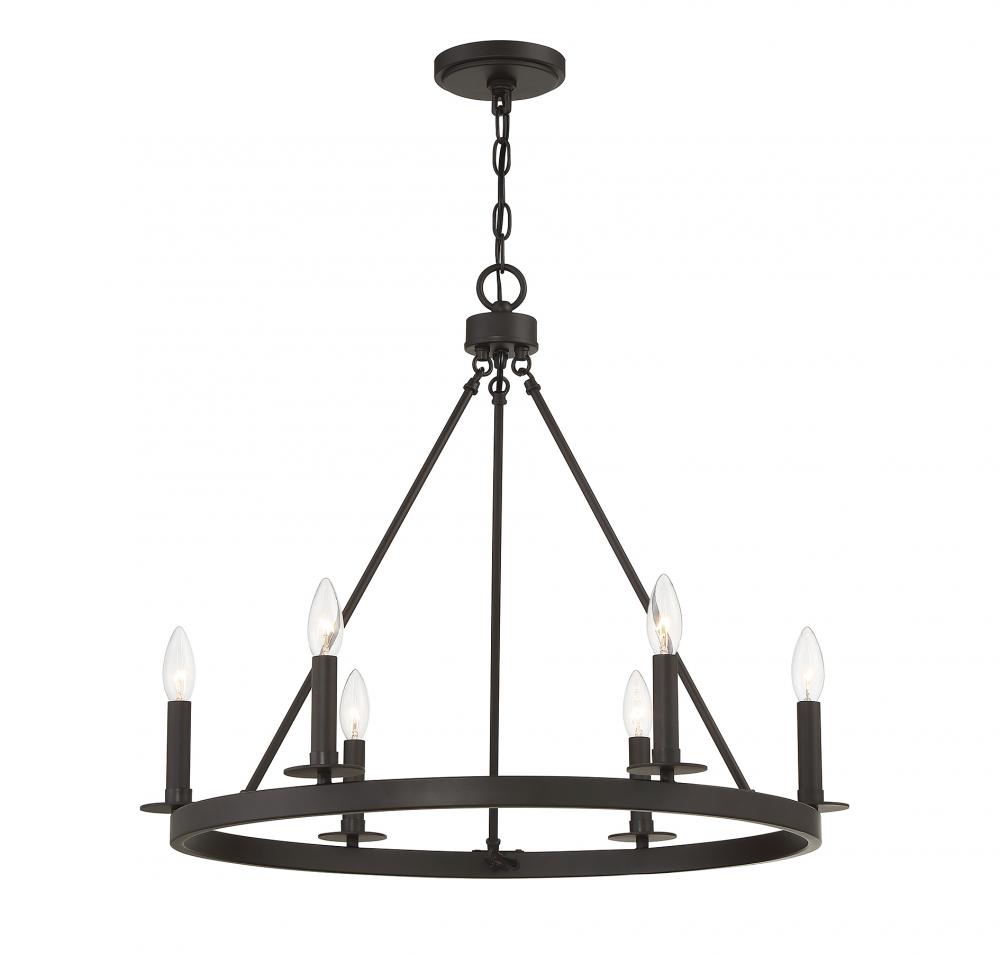 6-Light Chandelier in Oil Rubbed Bronze - *ON UNCONFIRMED BACKORDER UNTIL SEPT* (5/17/24)